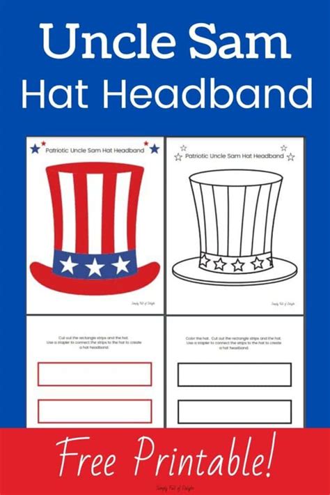 Uncle Sam Hat Craft Free Printable Simply Full Of Delight