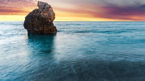 Beach Rock Lefkada Greece 4k Ultra Hd Desktop Wallpaper Beach