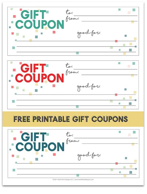 Free Printable Gift Coupons Templates
