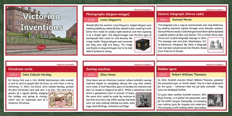 Victorian Era Invention Facts Cards Primary Resources