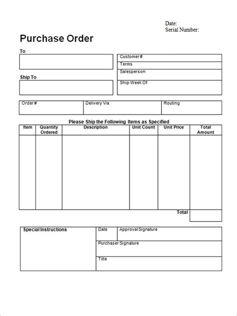 purchase order template    documents