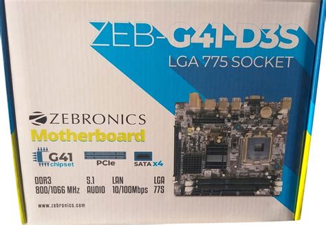 For Computer Zebronics Zeb G41 D3s Lga 775 Socket Motherboard At Best