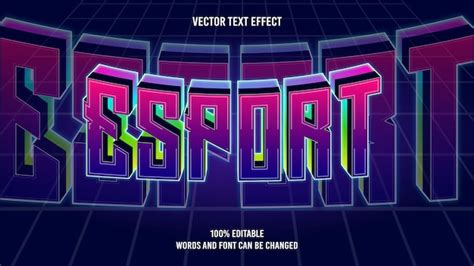 Premium Vector Esport 3d Editable Neon Text Style Effect