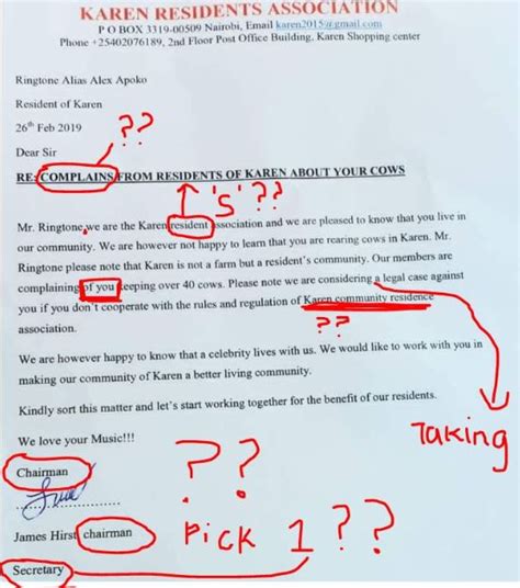 There are many instances when you have to write a letter requiring you to state that someone lives with you. Crazy Kenyans: Someone Marked Ringtone's Fake Letter Banning His Cows in Karen