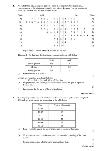 Statistics 1 Set Of S1 Worksheets With Answers Teaching Resources