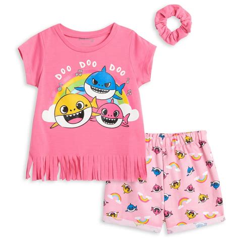 Pinkfong Baby Shark Toddler Girls Short Sleeve Graphic T Shirt And Shorts