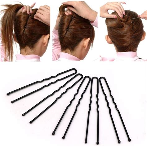 36pcs Black Metal Thin U Shape Hair Clips For Women Hairpins Metal Hair