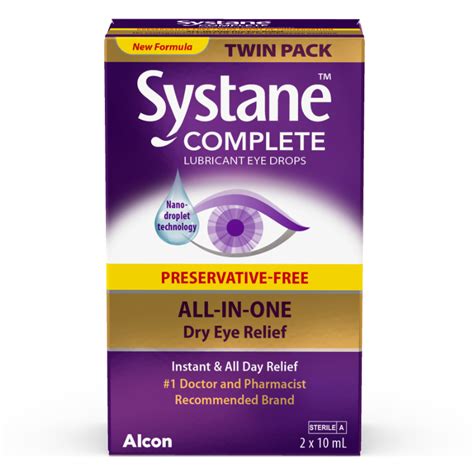 Systane Complete Lubricant Eye Drops Preservative Free 2x10ml