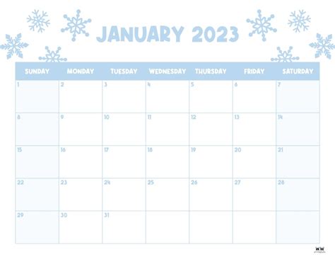 January 2023 Printable Calendar Pdf