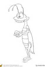 Ce dessin est d'un criquet. Coloriage sauterelle cartoon sur Hugolescargot.com