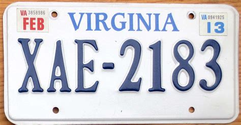 2013 Virginia vg+ | Automobile License Plate Store: Collectible License
