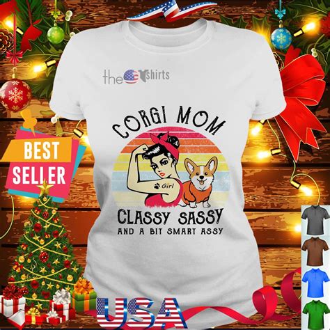 corgi mom classy sassy and a bit smart assy vintage shirt