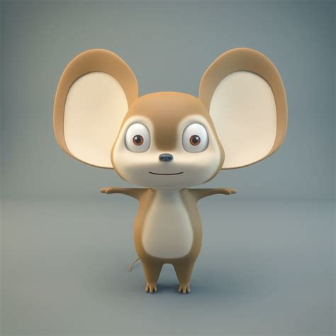 3d Model Cartoon Mouse Vr Ar Low Poly Cgtrader