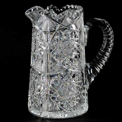 American Brilliant Cut Glass 9 Pitcher