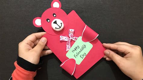 Try with us!💞💎💞 💫and 💫in this video you will get an ide. Handmade Friendship Day Teddy Card | Teddy Greeting Card ...