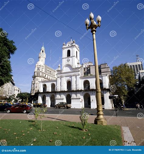 Cabildo Building Facade As Seen From Plaza De Mayo In Buenos Aires