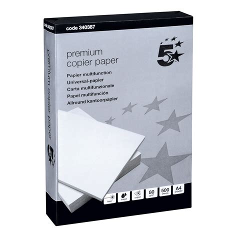 5 Star Elite Premium Copier Paper Smooth Ream Wrapped 80gsm A4 White