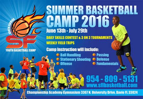 Summer Youth Basketball Camp South Florida Youth Basketball League