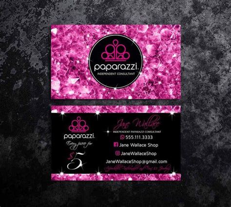 Paparazzi Business Cards Pink Diamond Paparazzi Business Card Paparazzi