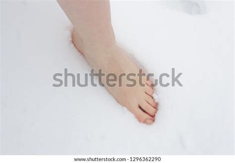 Bare Feet Snow Winter Frost Stock Photo 1296362290 Shutterstock