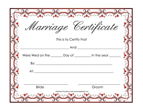 Free Printable Blank Marriage Certificates Choose From 500 Plus