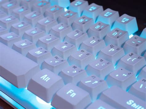 Keyboard Illuminated By Blue Light Stock Photo Image Of Equipment