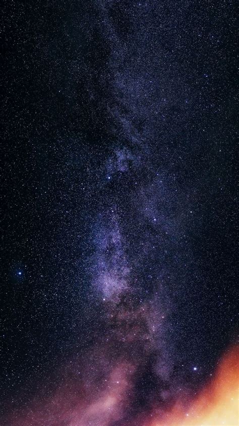 Wallpaper Starry Night Sky Space Nebula Stars
