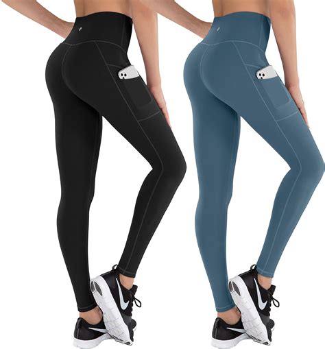 Lifesky Yoga Pants With Pockets For Women High Waisted Tummy Control Leggings 4 Way Stretch
