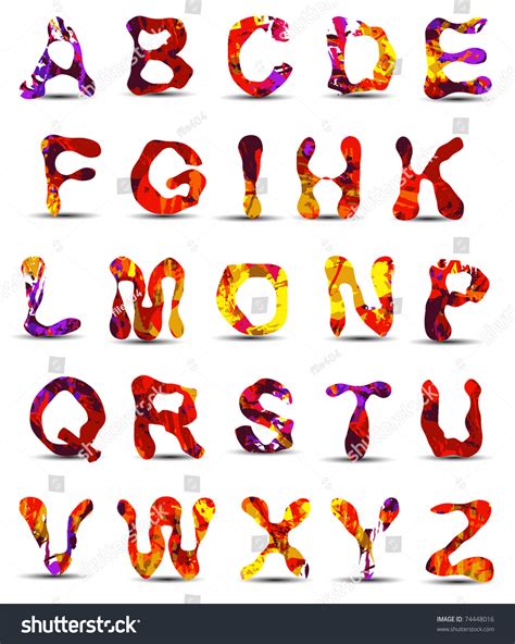 Alphabet Design Colorful Stock Vector Illustration 74448016 Shutterstock