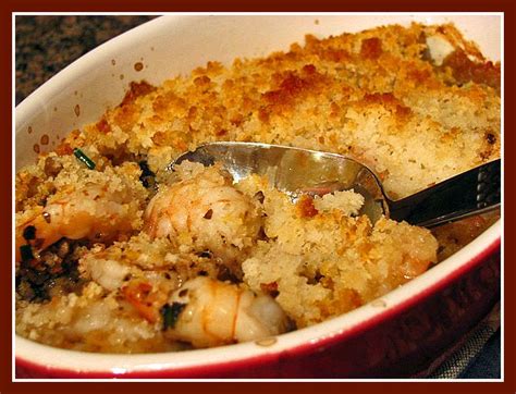7) to serve seafood bake garnish parsley and lemon twist. baked shrimp | Bewitching Kitchen
