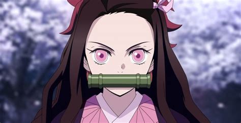 Angry Kamado Nezuko Pink Eyes Anime Girl Wallpaper Hd Image Picture