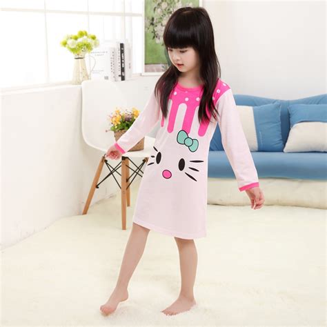 Girl Home Clothes 3 12y New 2016 Autumn And Winter Style Girl Nightgowns