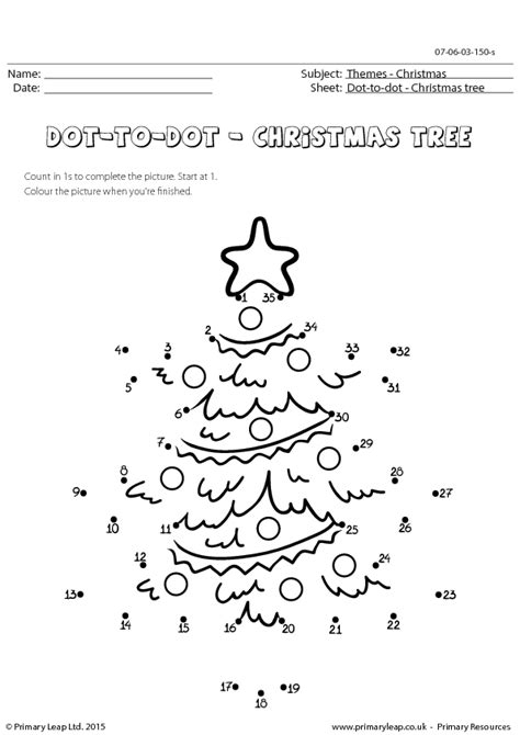 Kids christmas sheets ibovnathandedecker from christmas worksheets for preschool , source:ibov.jonathandedecker.com. Dot-to-dot - Christmas Tree