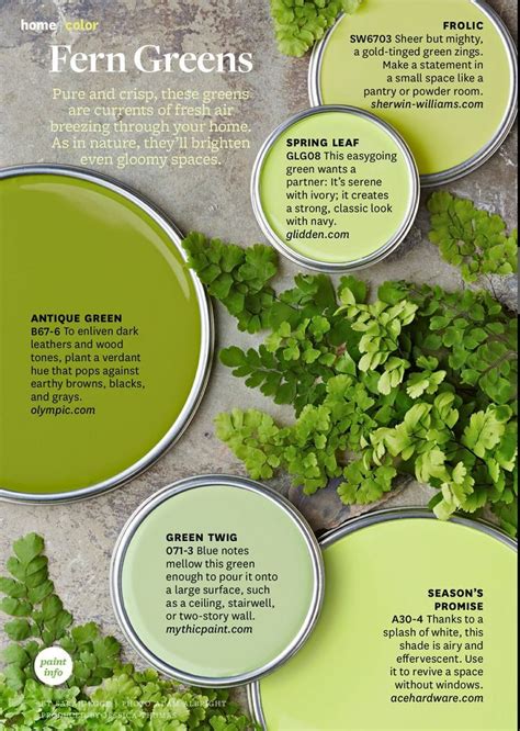 Paint Palette Fern Greens Interiors By Color Green Paint Colors