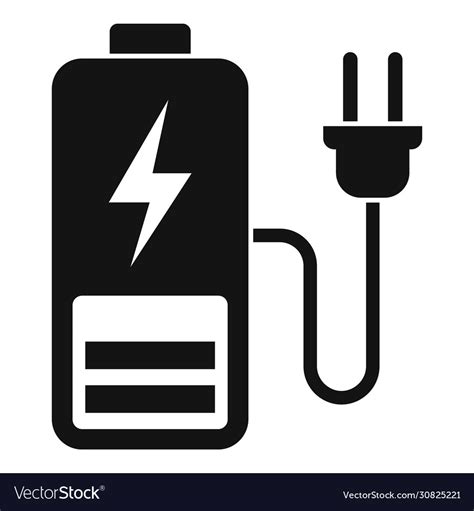 Plug Charging Battery Icon Simple Style Royalty Free Vector