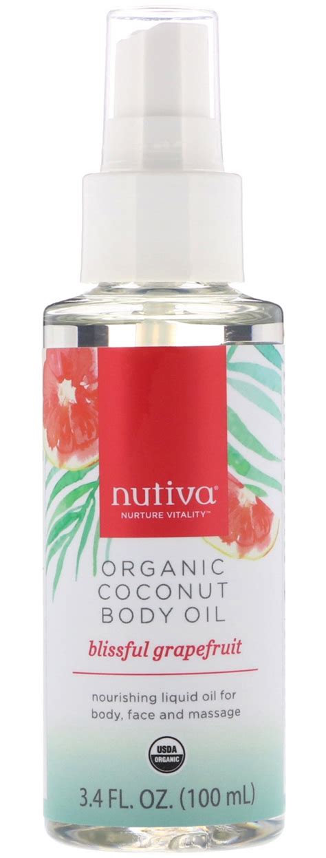 Nutiva Organic Coconut Body Oil Blissful Grapefruit Ingredients