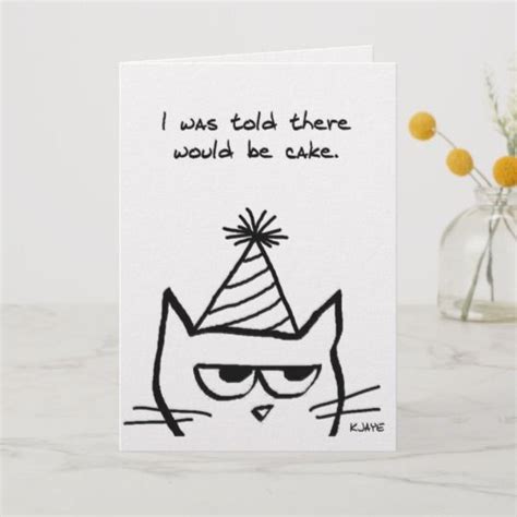 Angry Cat Hates Birthdays Funny Cat Card Bday Cards Birthday Cards
