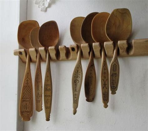20 Awesome Wooden Spoon Rack Design For Your Kitchen Hand Carved
