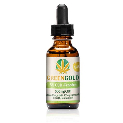 Cbd tropfen / cbd öl zur linderung und vorbeugung! 5% CBD-Tropfen in Bio-Hanfsamenöl - GreenGold CBD