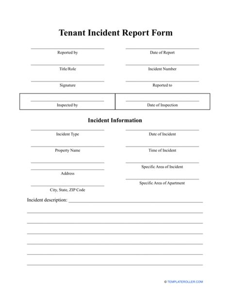 Tenant Incident Report Form Fill Out Sign Online And Download Pdf