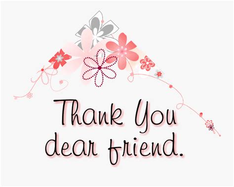 Thankyou Friend Text Flowers Wordart Free Transparent Clipart