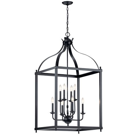 Foyer lanterns from shades of light! Kichler Larkin 8-Light Foyer Chandelier in Black - Foyer ...