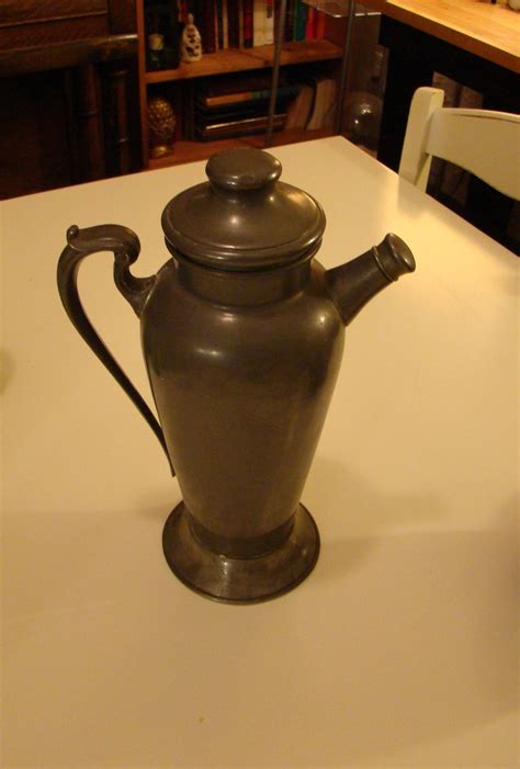 Vintage Pewter Pitcher With Lid And Screw On Spout Cap Vintage Etsy