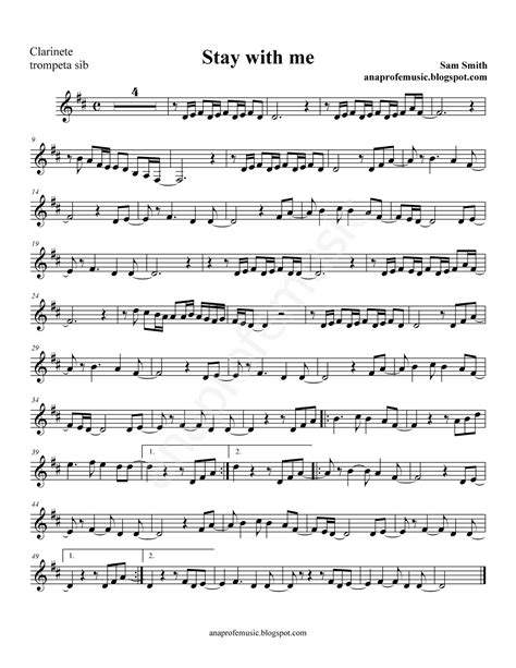 Anaprofemusic Partitura Stay With Me De Sam Smith Sheet Music