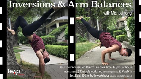 Inversions Arm Balances With Michael Fong Leap Yoga