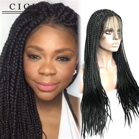Synthetic Braided Lace Front Wigs Braiding Synthetic Wigs For African