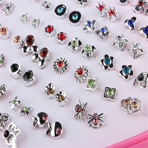 36 Pairs Multiple Stud Earrings Set Cute Earrings For Girl Women