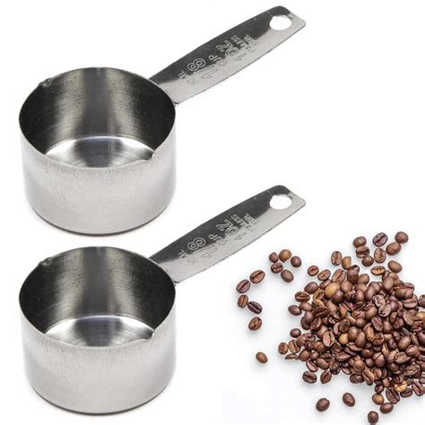 2 Pc Coffee Measurer Cup Scoop Measuring Spoon Set Stainless Steel Tea