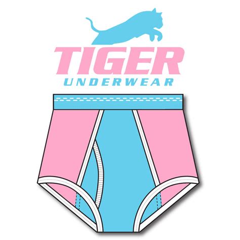 Mens Pink And Blue Double Seat Brief Tiger Underwear