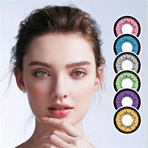 2pcspair Colored Contact Lens Cosmetic Contacts Lenses For Eyes Color Beautiful Pupil 6 Tone